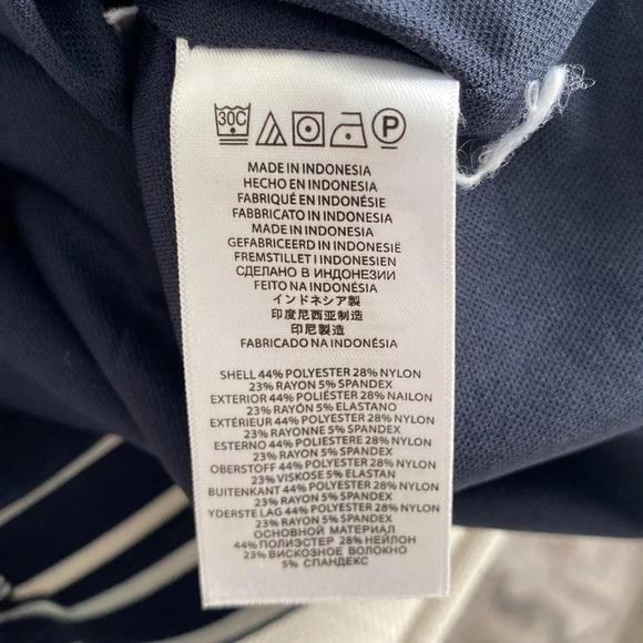 MICHAEL Kors  Coastal Navy White Striped Dress Leather Gold Buckles Small - Picture 14 of 15